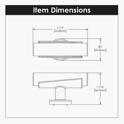 2-1/2 Inch x 1 Inch Firenze T-Knob