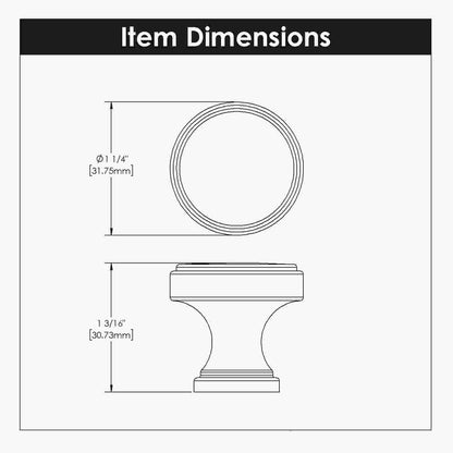 1-1/4 Inch Diameter Brownstone Round Knob
