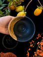 Matte Black w/ Wood Texture Ceramic Bowls and Scrying Vessels