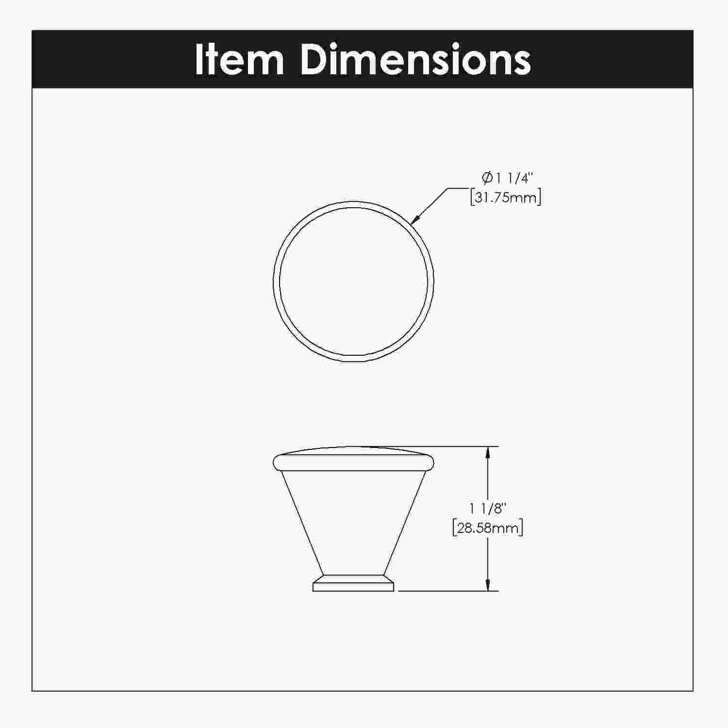 1-1/4 Inch Diameter Facette Round Knob