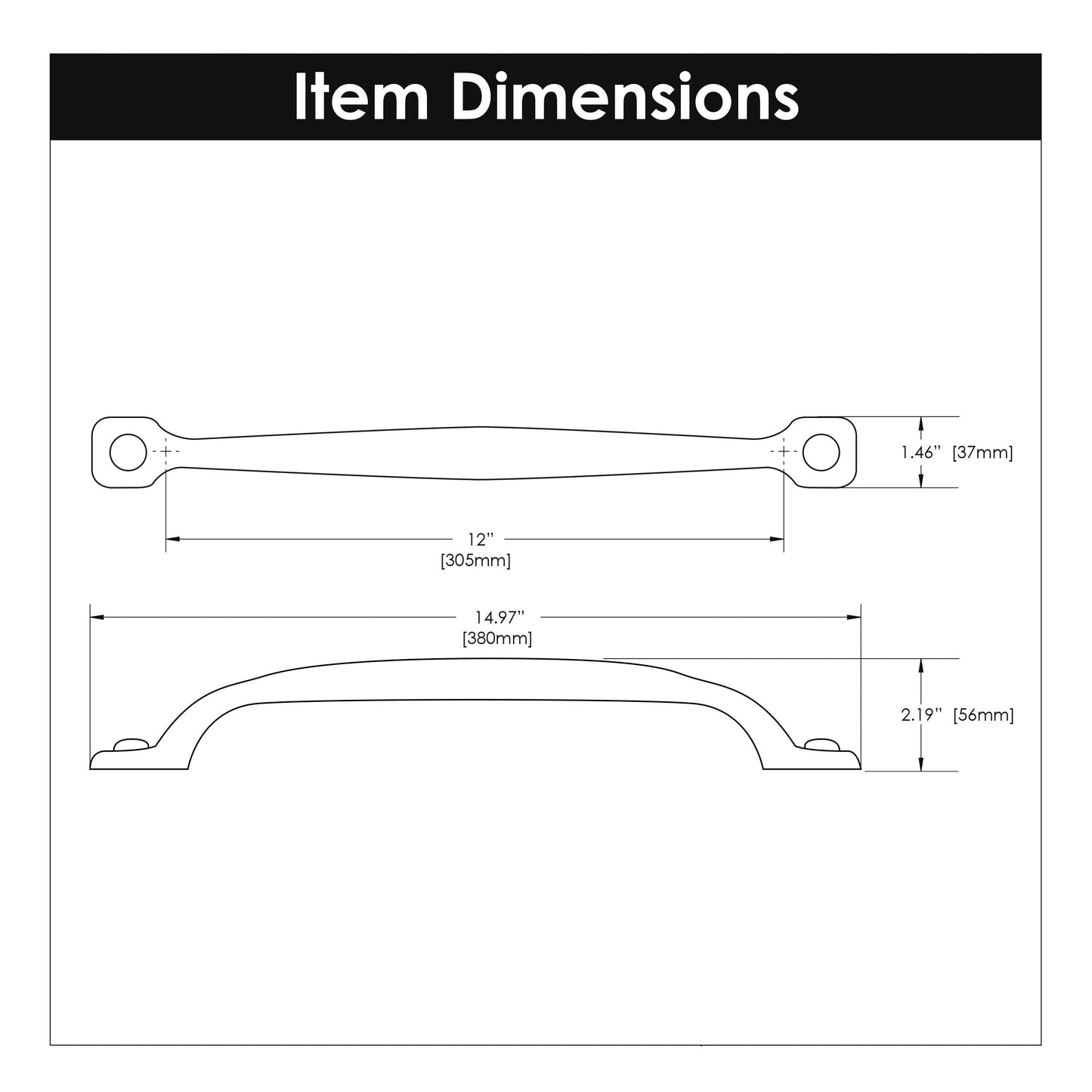 12 Inch Center to Center Refined Rustic Appliance Pull
