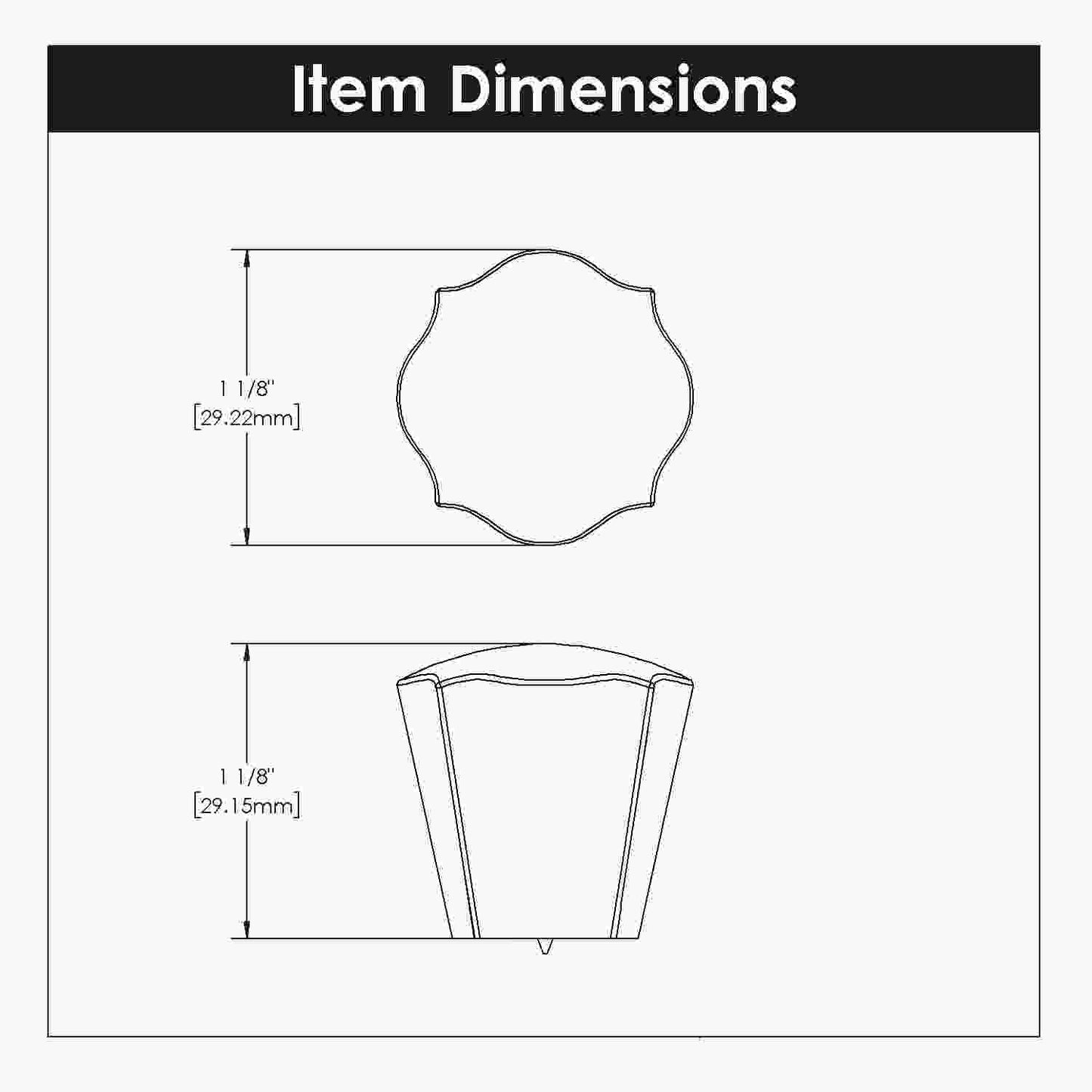 1-3/16 Inch Diameter Trellis Conical Knob