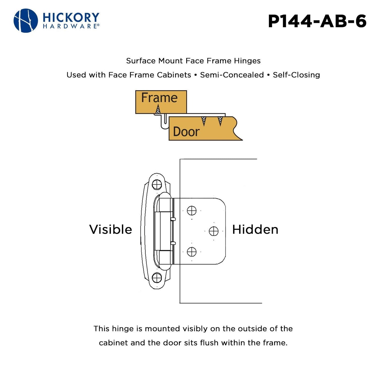 Surface Self-Closing Hinge