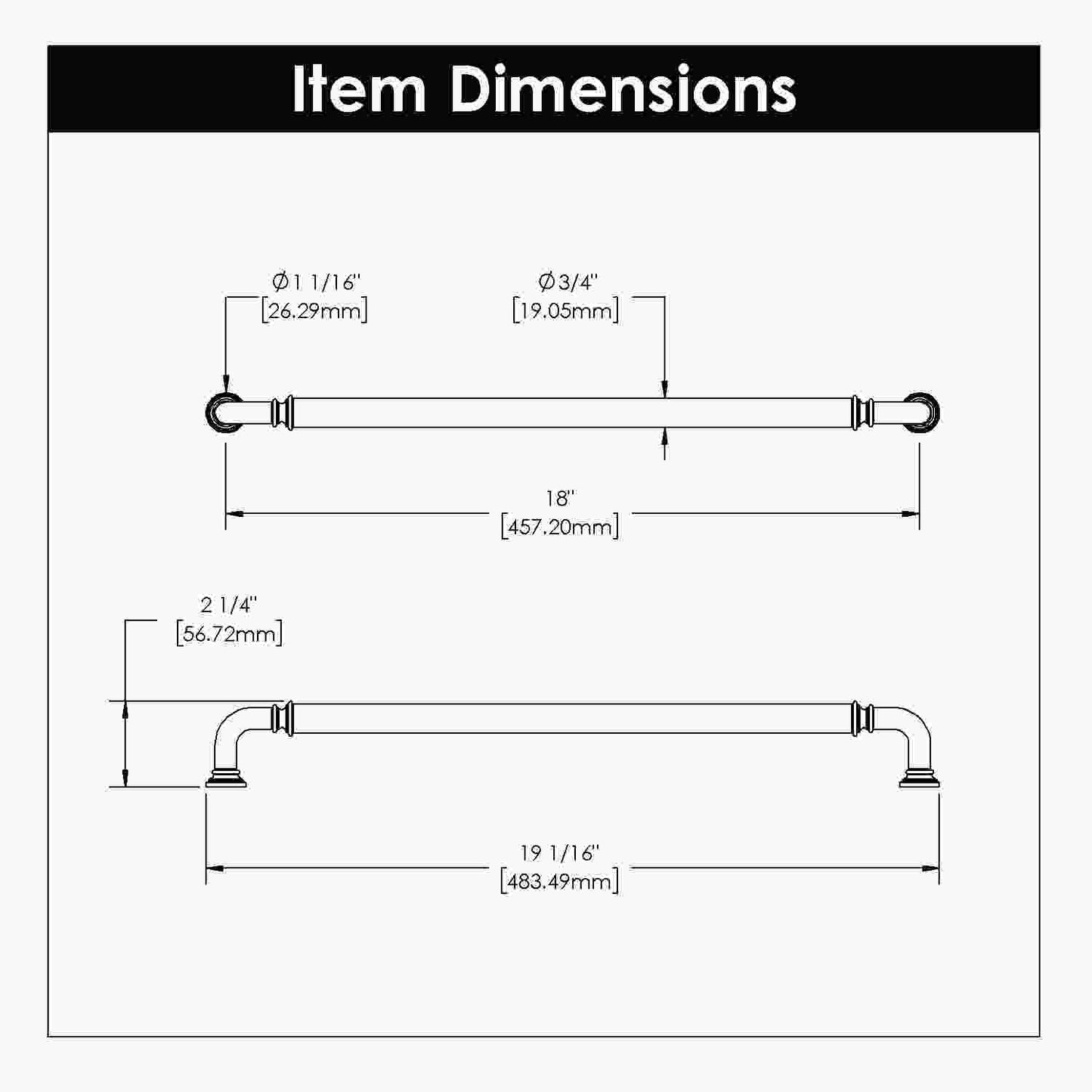 18 Inch Center to Center Berkshire Appliance Pull