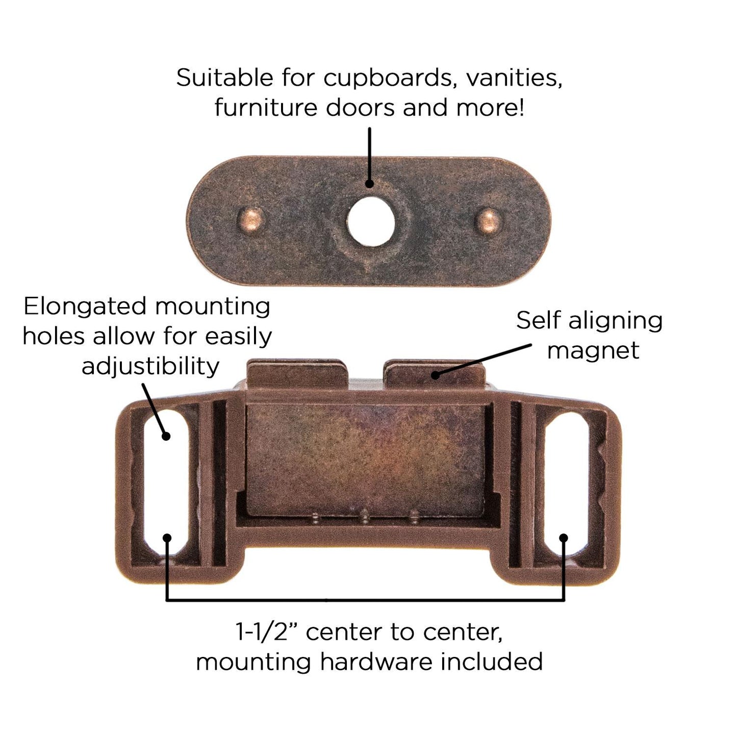 1-1/2 Inch Center to Center Catches