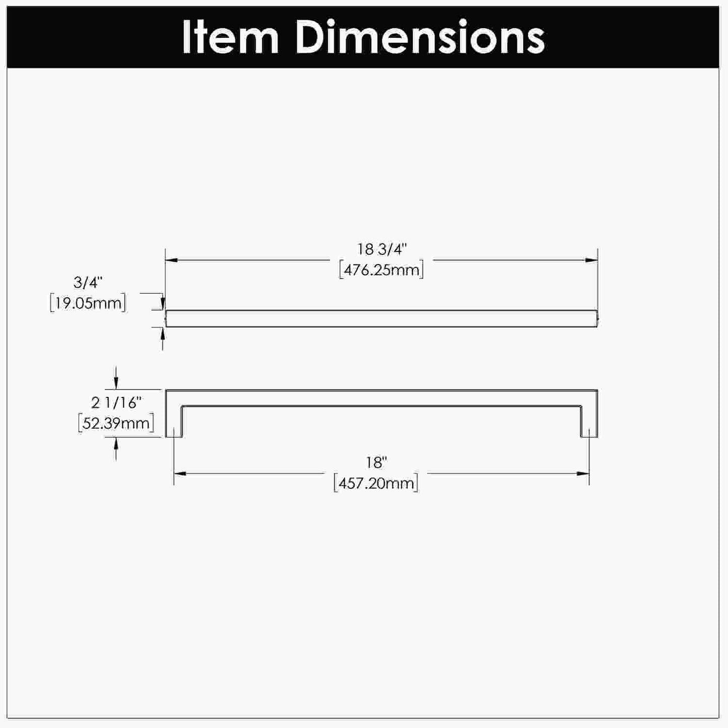 18 Inch Center to Center Coventry Appliance Pull