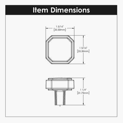 1-5/16 Inch x 1-5/16 Inch Monroe Square Knob