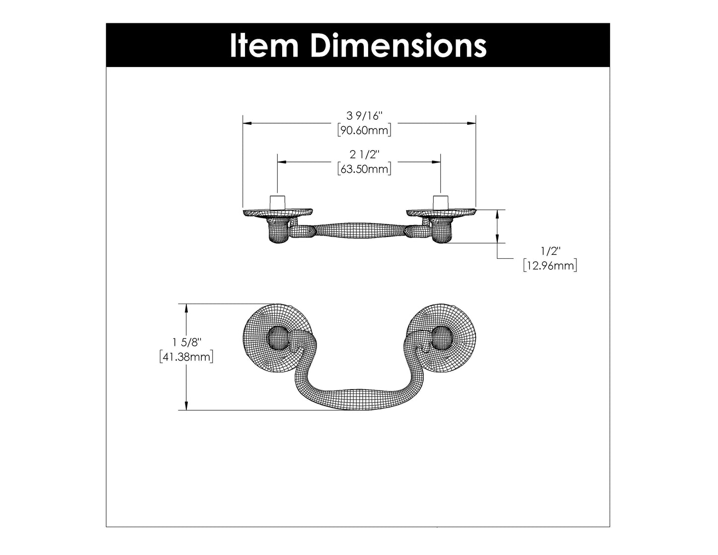 2-1/2 Inch Center to Center Manor House Rosette