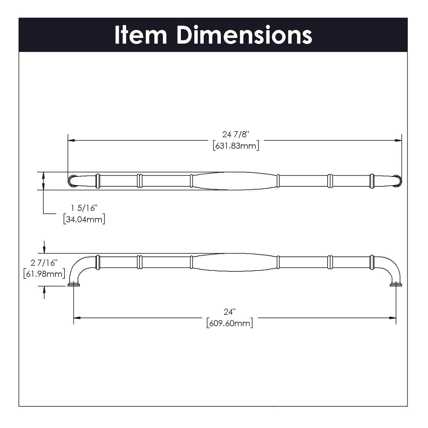 24 Inch Center to Center Williamsburg Appliance Pull