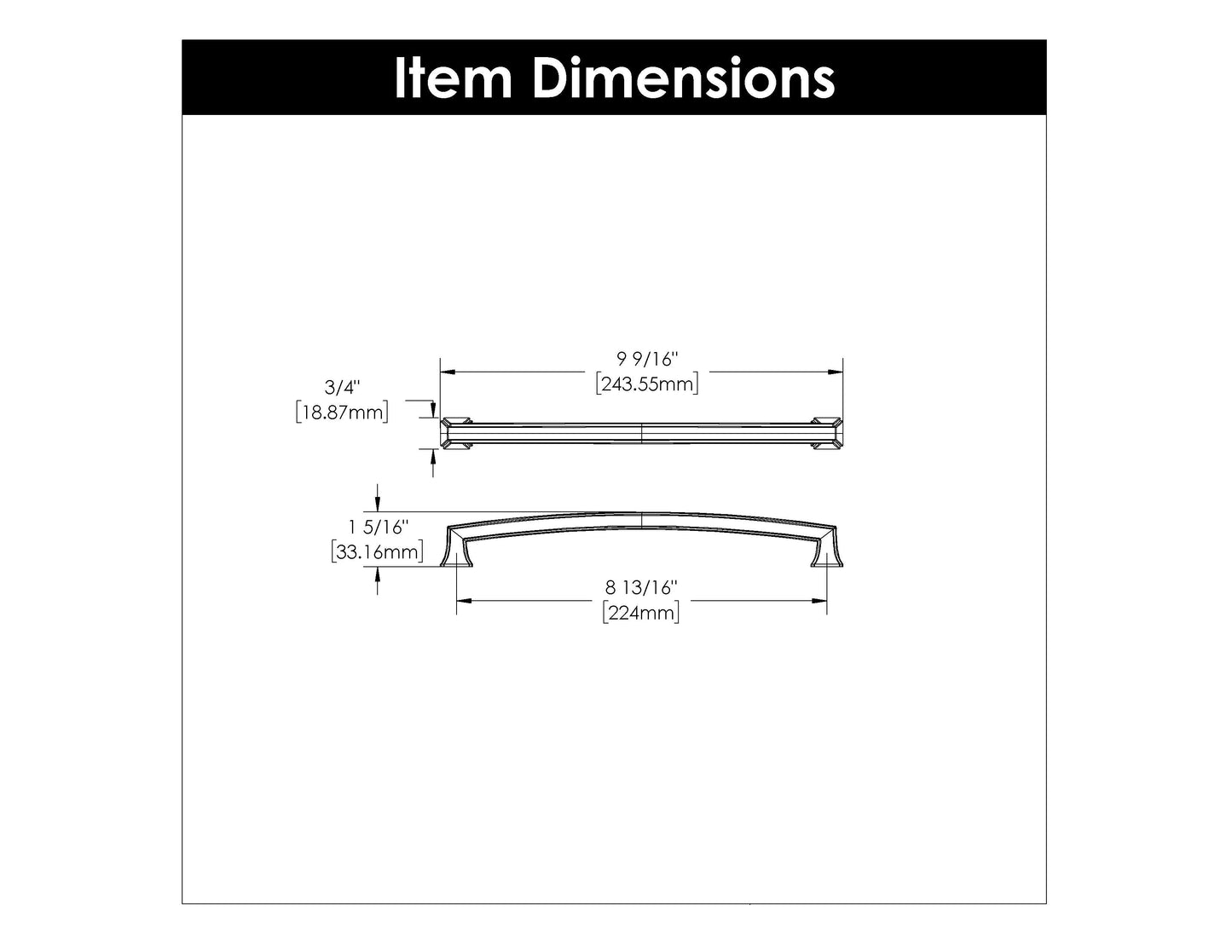 8-13/16 Inch (224mm) Bridges Pull