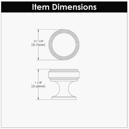1-1/4 Inch Diameter Reserve Round Knob
