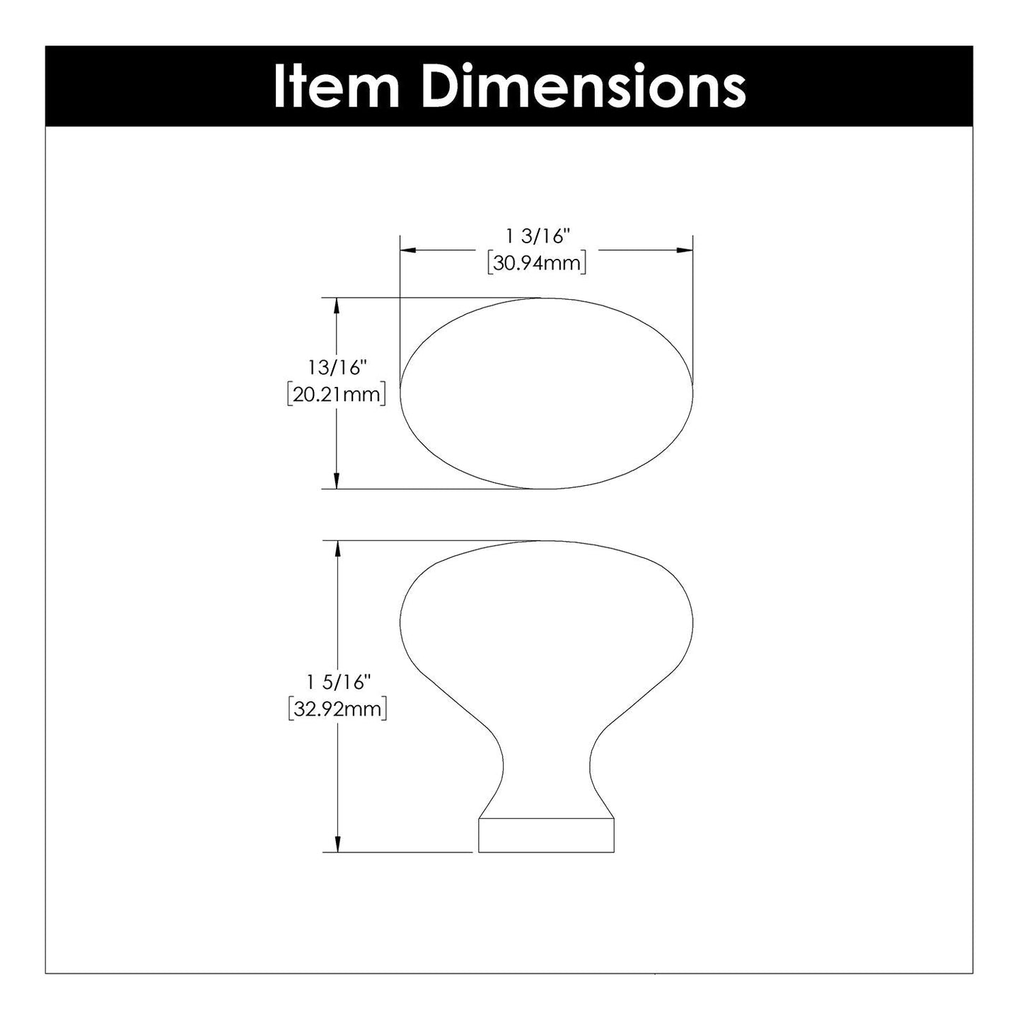 1-1/4 Inch X 13/16 InchWilliamsburg Knob