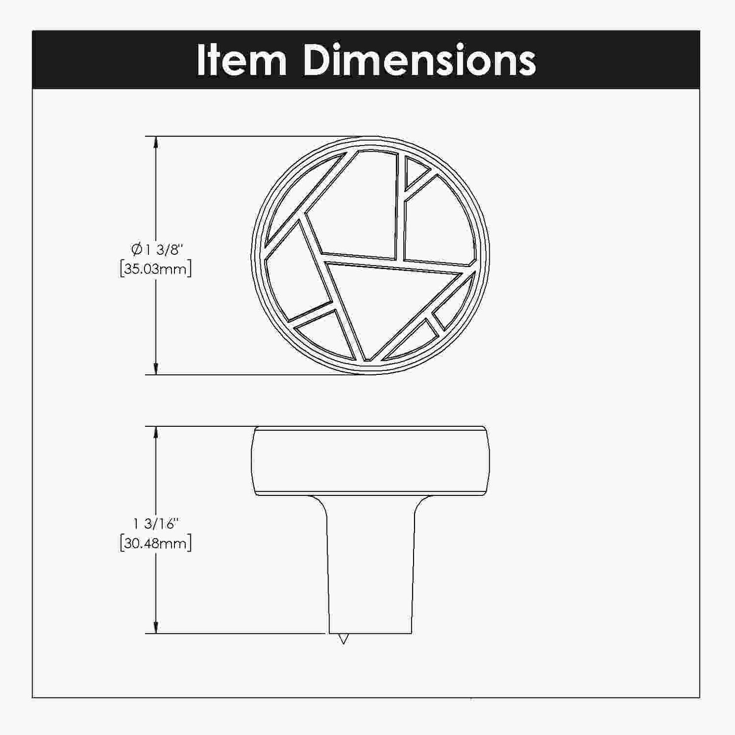 1-3/8 Inch Diameter Cullet Round Knob