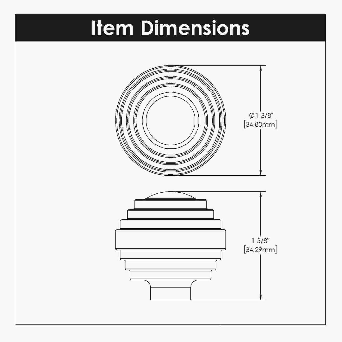 1-3/8 Inch Diameter Sinclaire Round Knob
