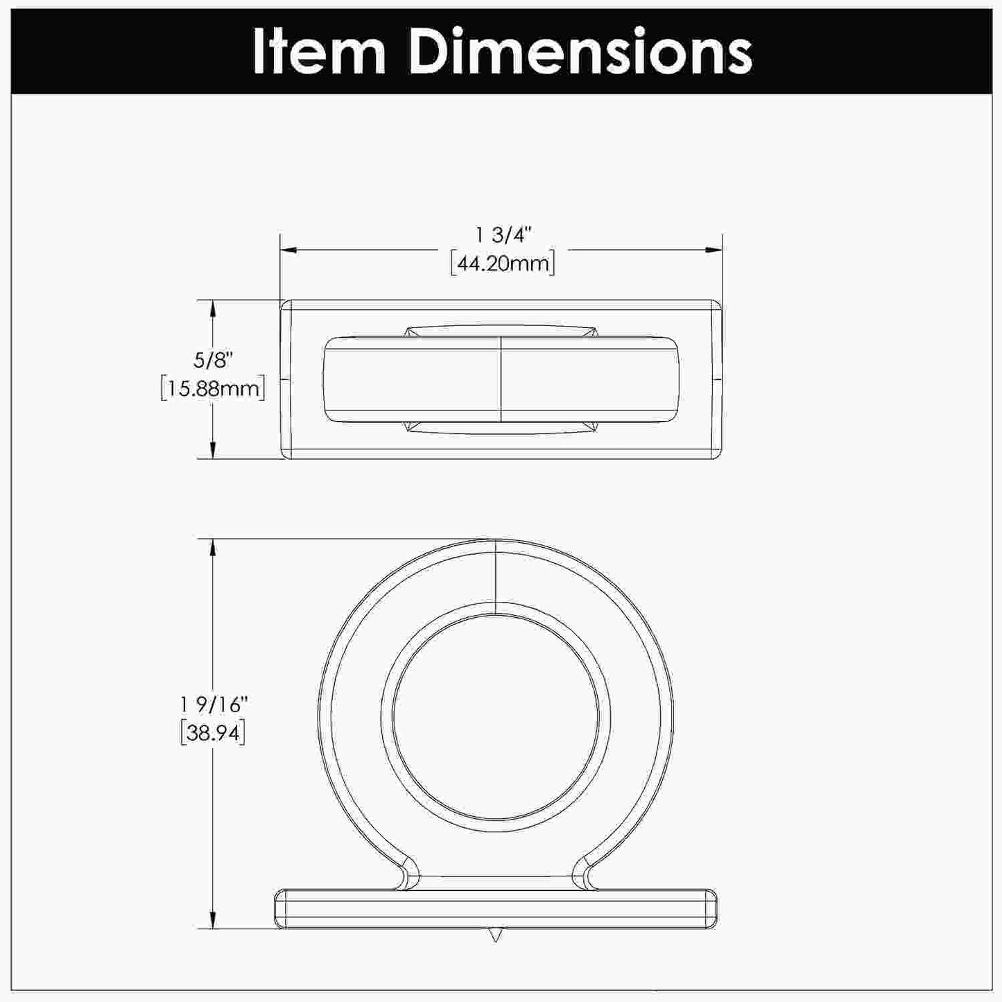 1-3/4 Inch x 5/8 Inch Corsa Ring Knob
