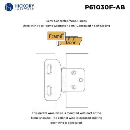 Self-Closing Semi-Concealed Hinge