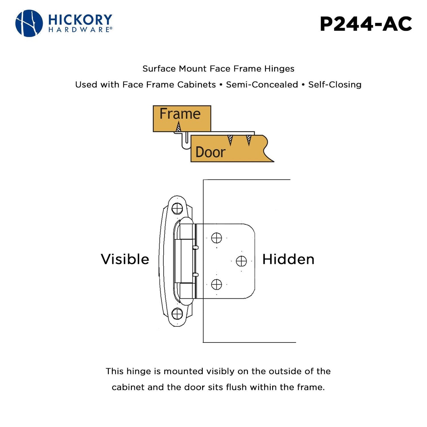 Surface Self-Closing Hinge