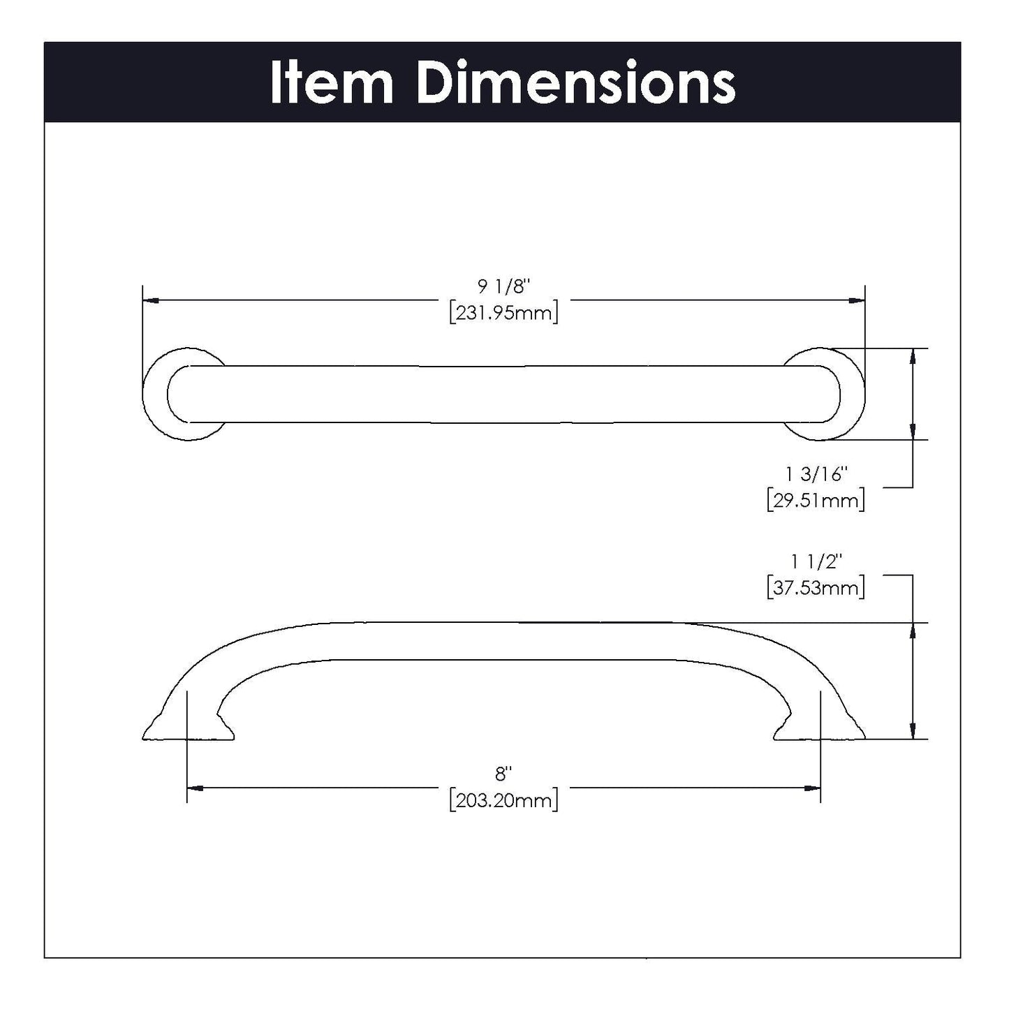 8 Inch Center to Center Zephyr Appliance Pull