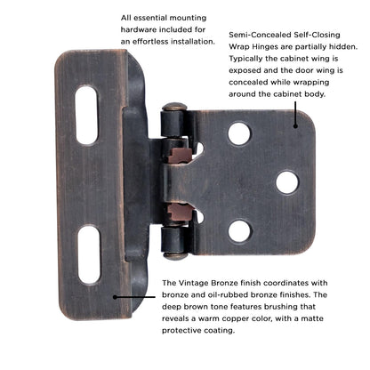 Self-Closing Semi-Concealed Hinge
