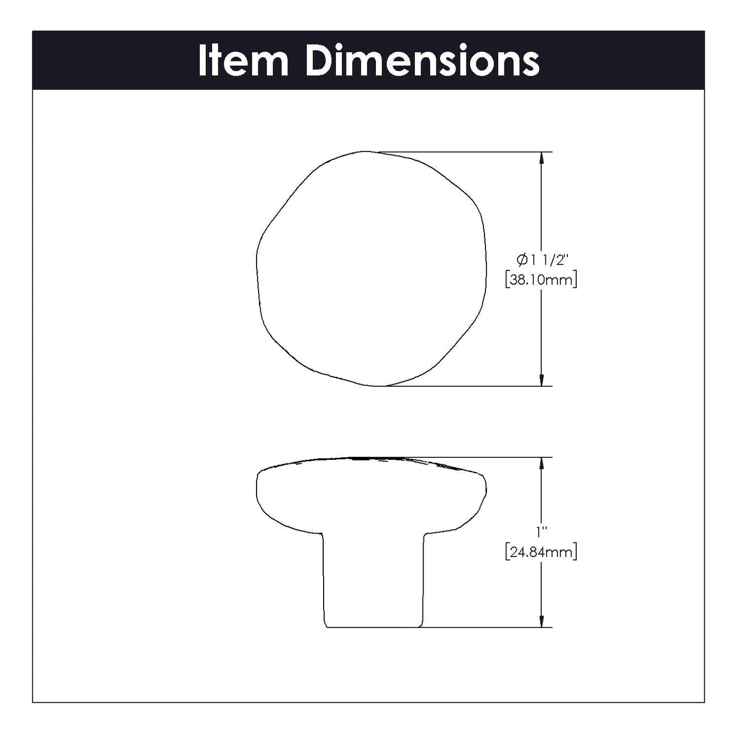 1-1/2 Inch Diameter Carbonite Knob