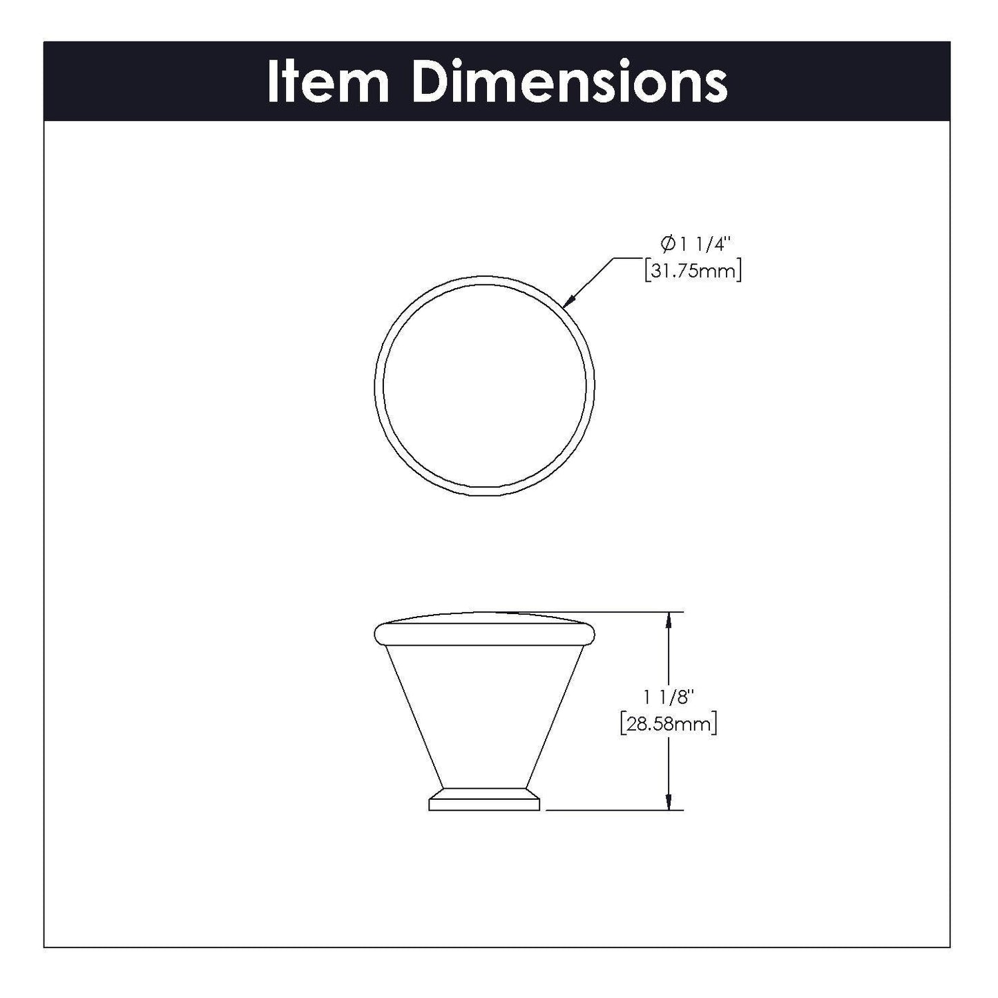 1-1/4 Inch Diameter Facette Round Knob