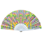Colorful patterned fan with 'Grip Pro' branding on a white background