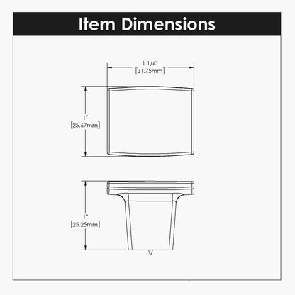 1-1/4 Inch x 1 Inch Channel Rectangular Knob