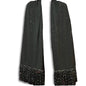 Black scarf with glittery fringe on a white background
