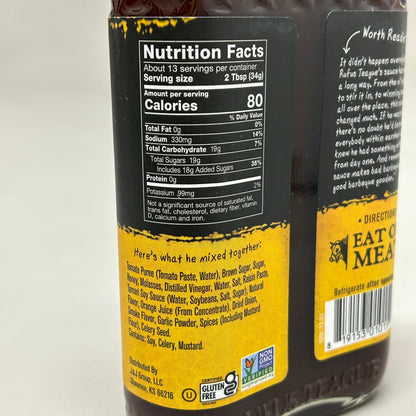 RUFUS TEAGUE 6-PACK! Honey Sweet BBQ Sauce 15.25 oz Gluten Free Non GMO Exp 06/25 (New)
