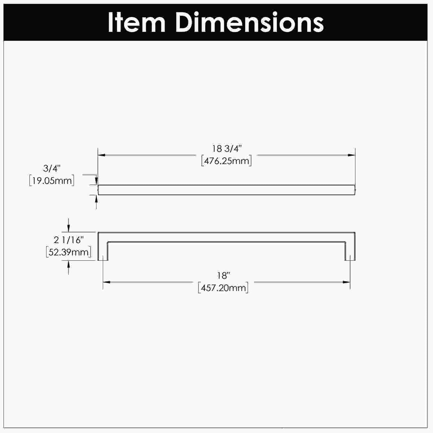 18 Inch Center to Center Coventry Appliance Pull