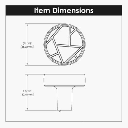1-3/8 Inch Diameter Cullet Round Knob