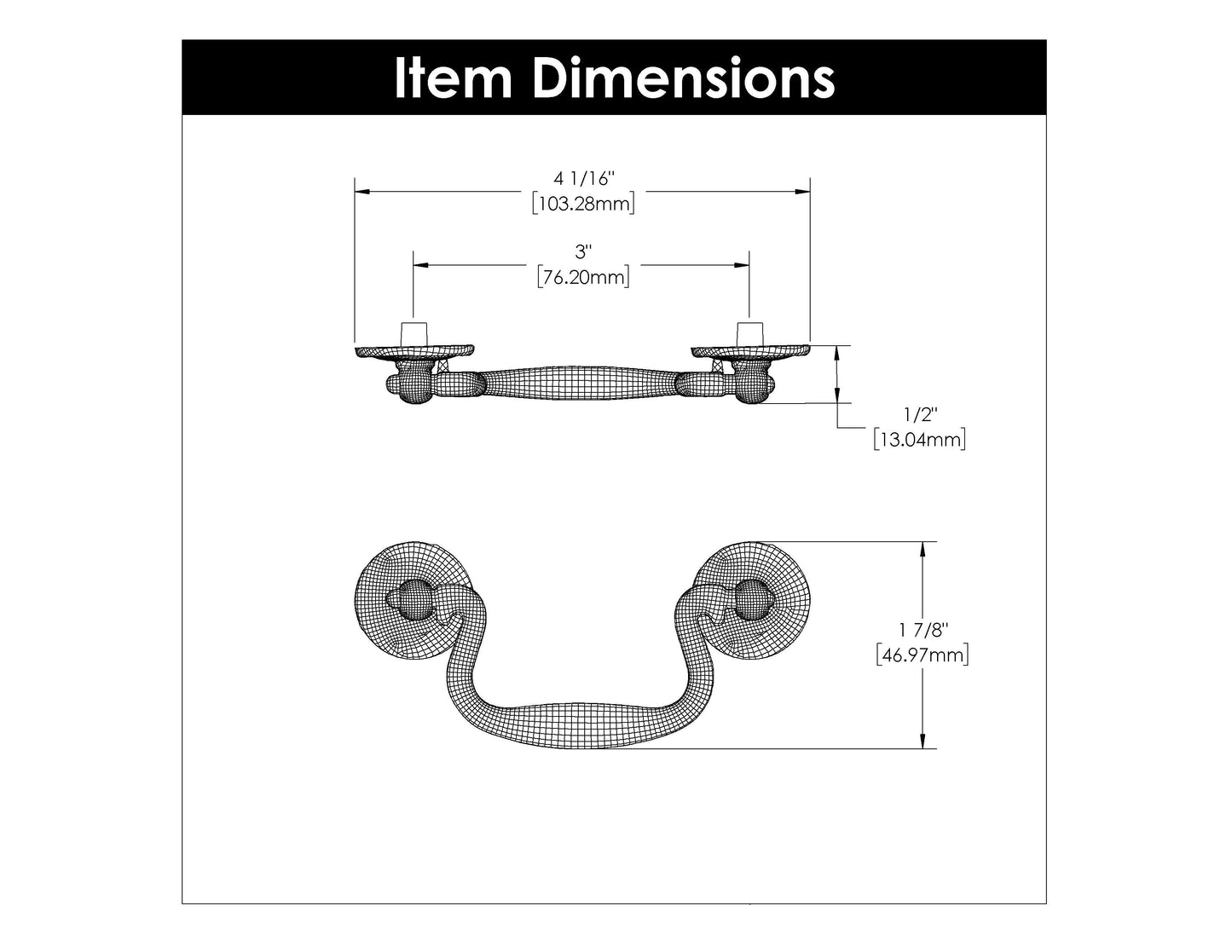 3 Inch Center to Center Manor House Rosette