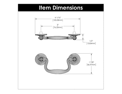 3 Inch Center to Center Manor House Rosette