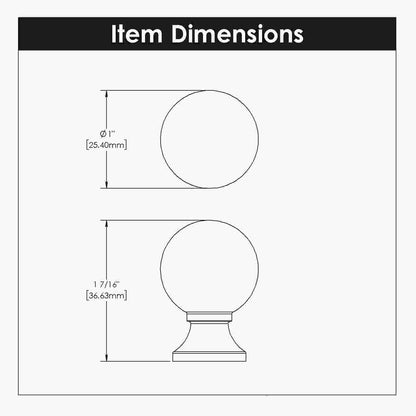 1 Inch Diameter Fuller Round Knob