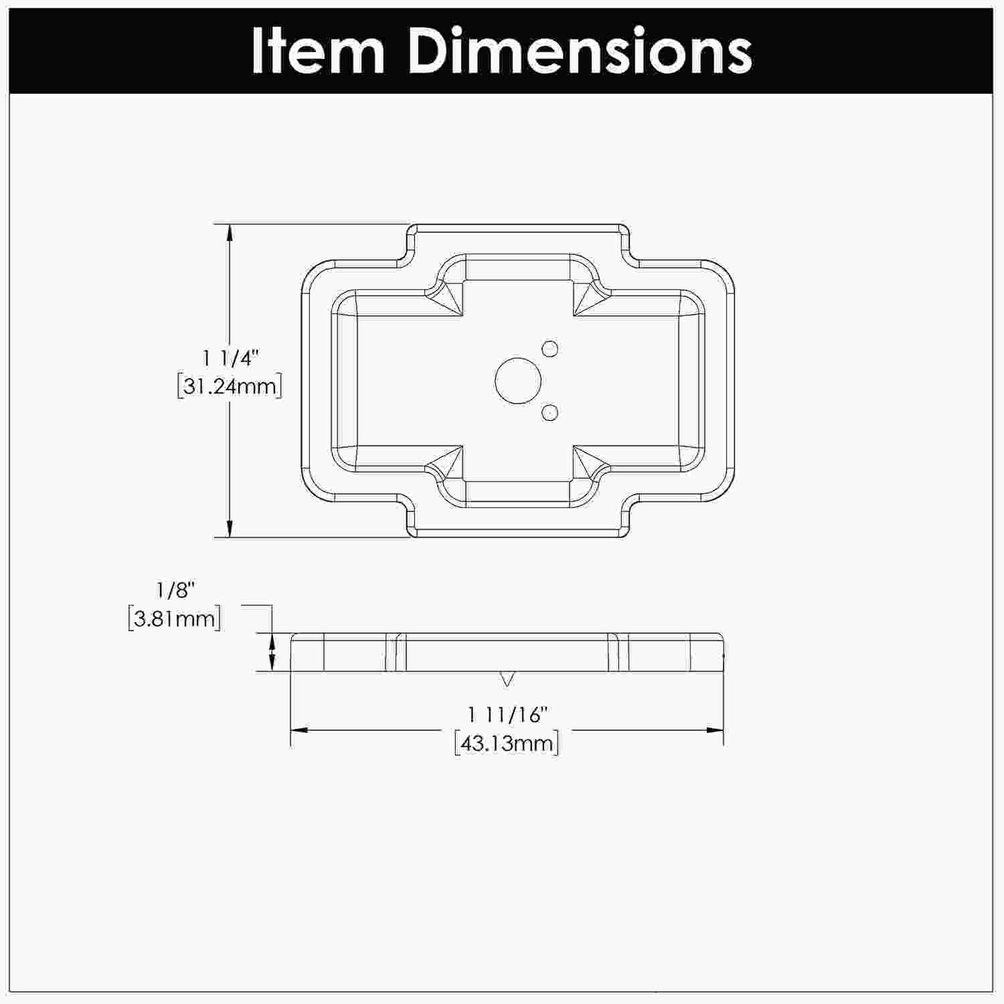 1-3/4 Inch x 1-1/4 Inch Coventry Knob Backplate