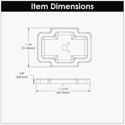 1-3/4 Inch x 1-1/4 Inch Coventry Knob Backplate