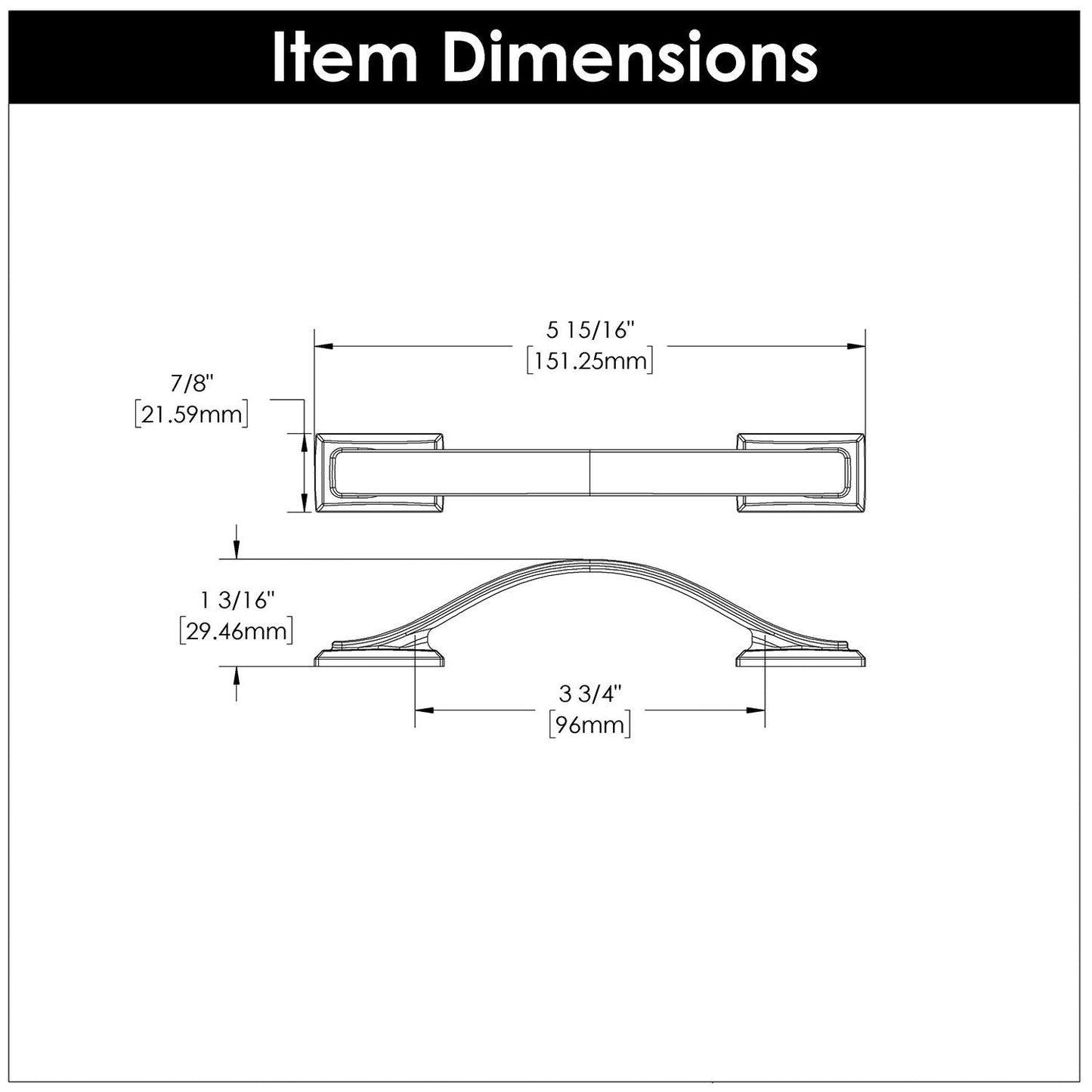 3-3/4 Inch (96mm) Dover Pull