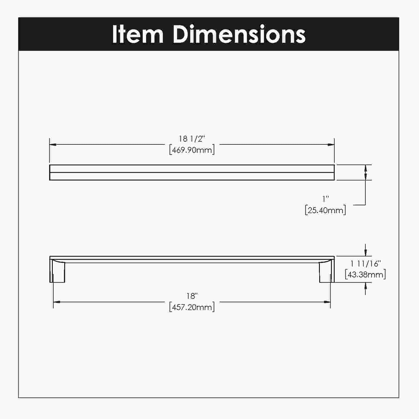 18 Inch Center to Center Avenue Appliance Pull