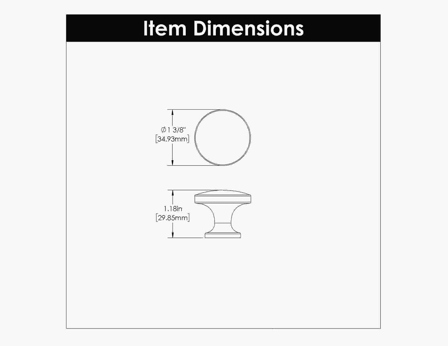 1-3/8 Inch Diameter Flare Round Knob