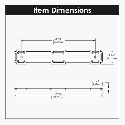 6-5/16 Inch (160mm) Center to Center Coventry Pull Backplate