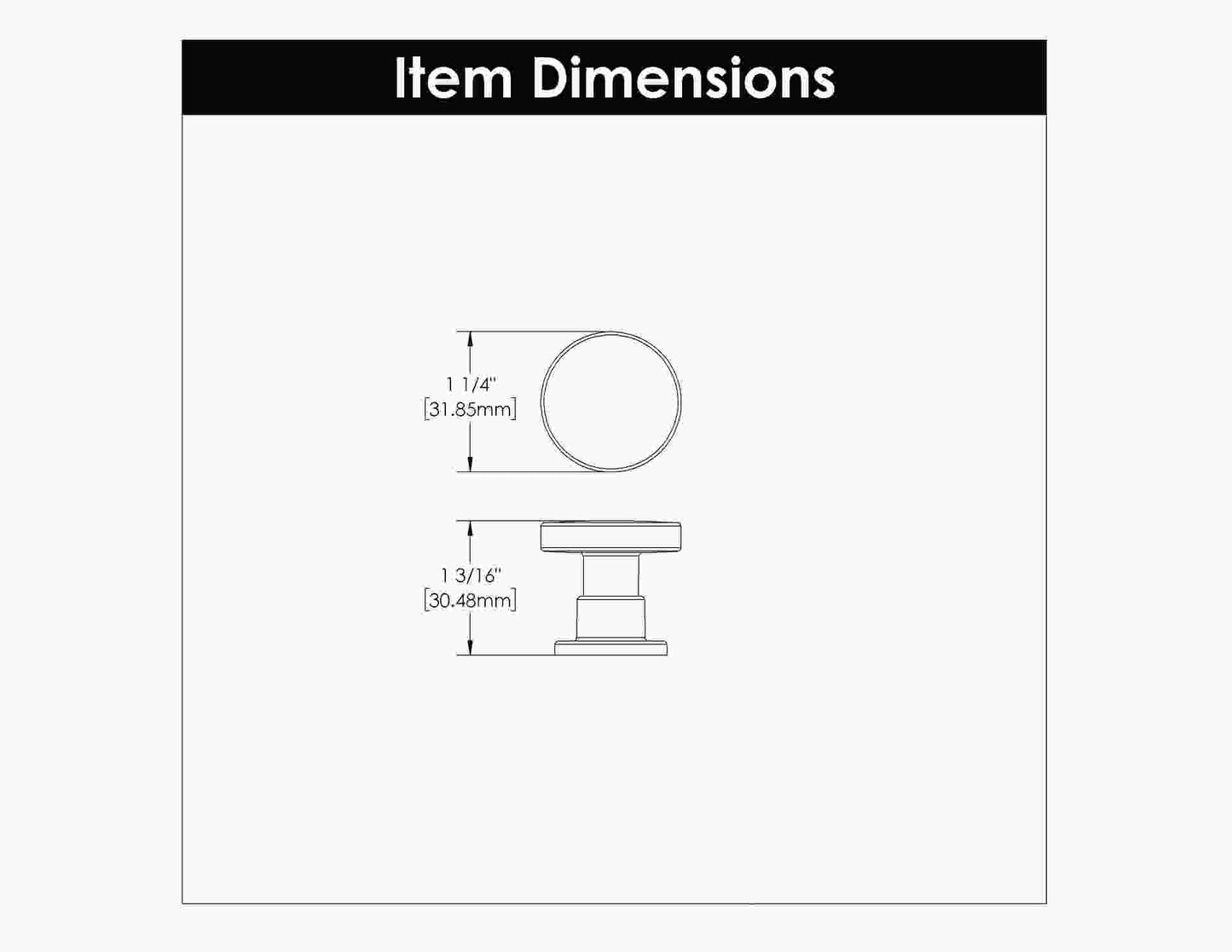 1-1/4 Inch Diameter Urbane Round Knob
