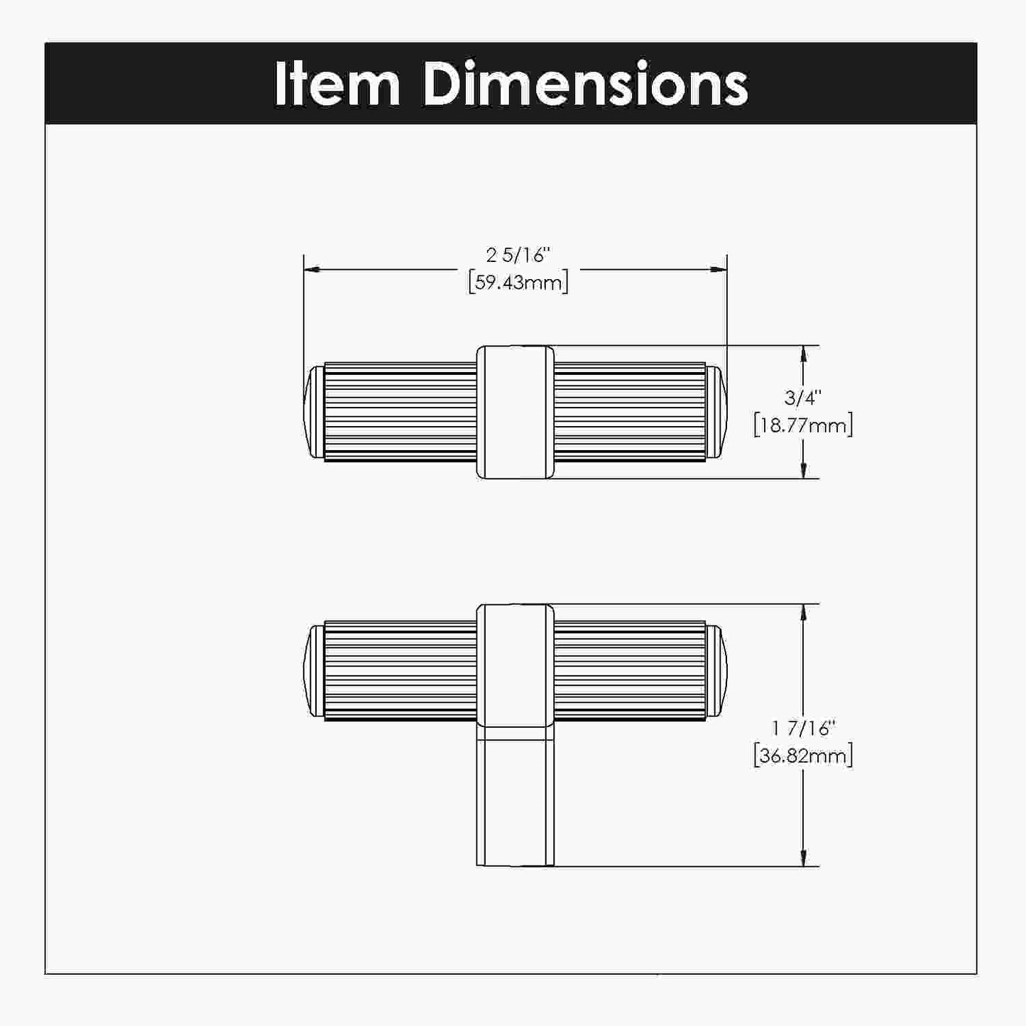 2-3/8 Inch x 3/4 Inch Sinclaire T-Knob