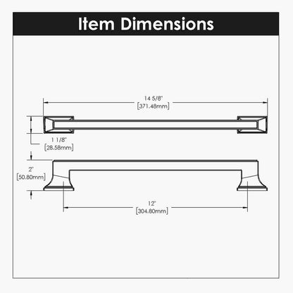 12 Inch Center to Center Brownstone Appliance Pull