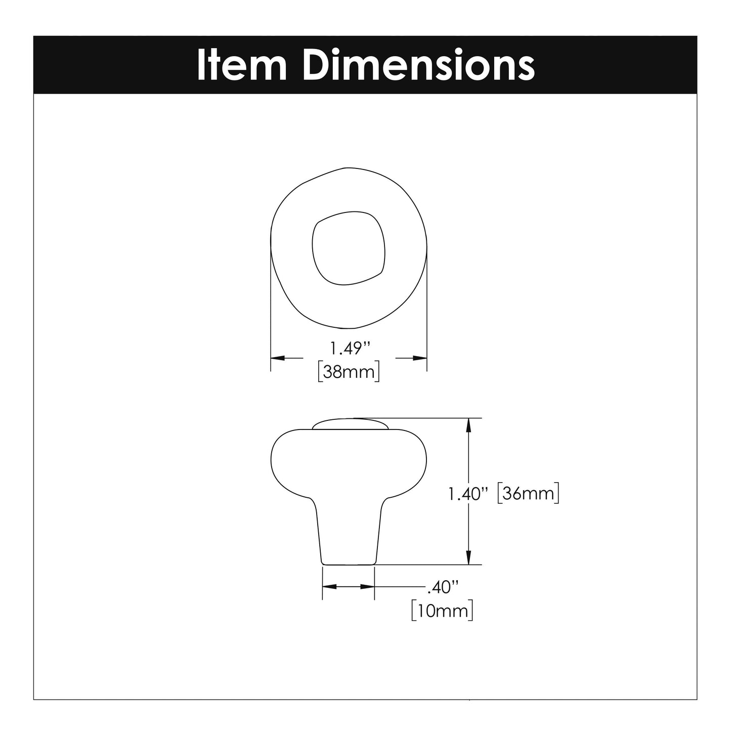 1-1/2 Inch Diameter Refined Rustic Knob