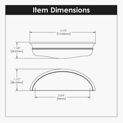3-3/4 Inch (96mm) Center to Center Fuller Cup Pull