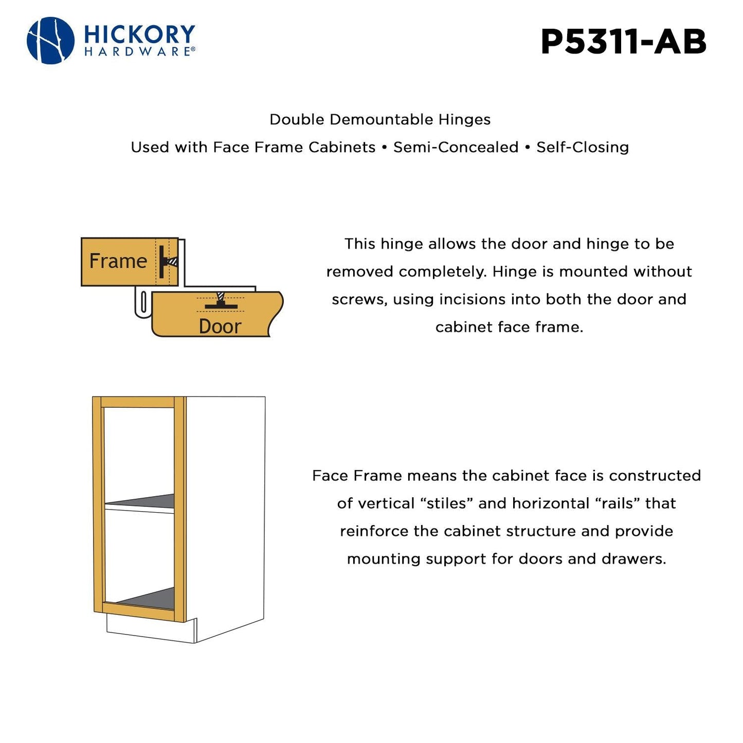 Double Demountable Hinge