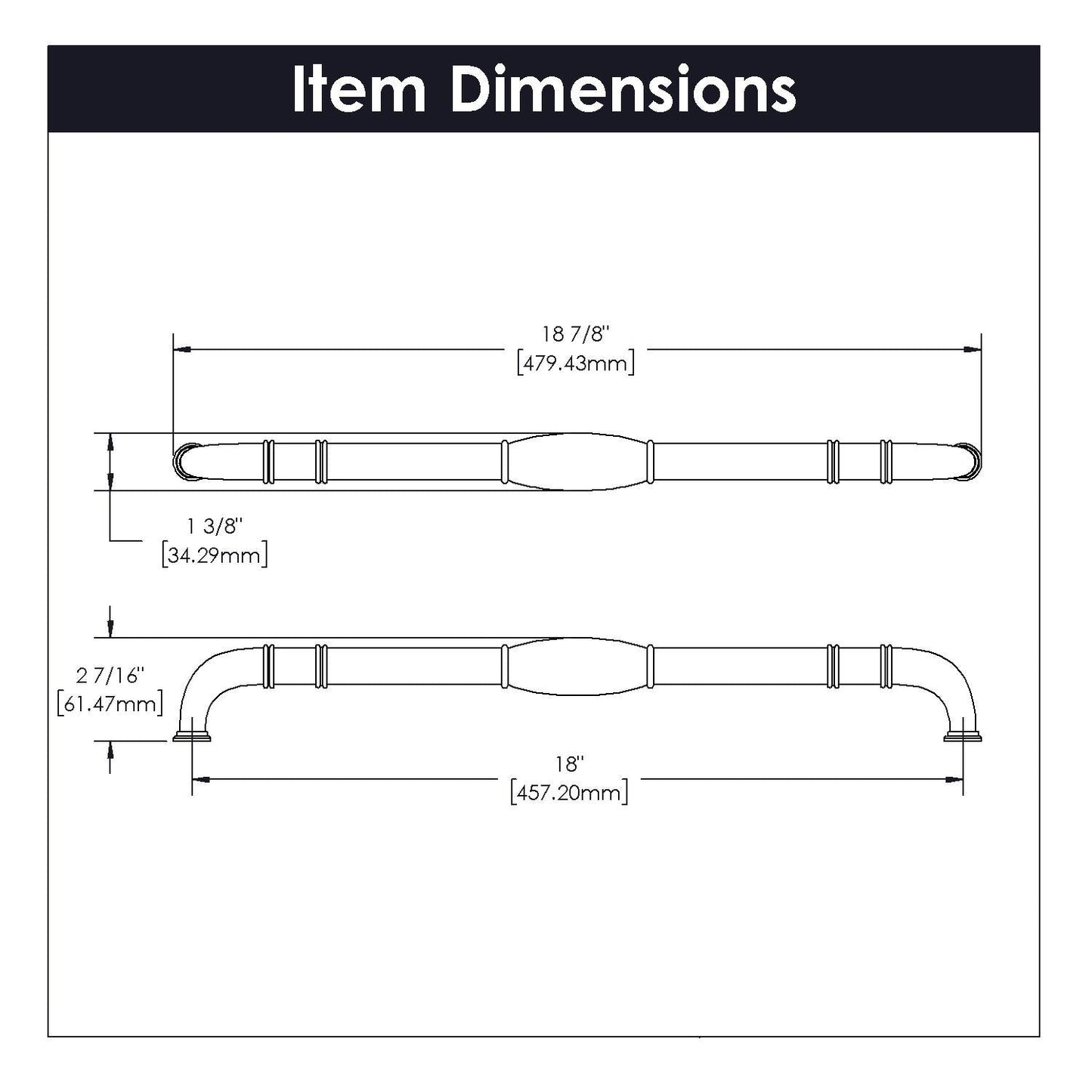 18 Inch Center to Center Williamsburg Appliance Pull