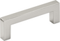 3" Center-to-Center Satin Nickel Square Asher Cabinet Pull