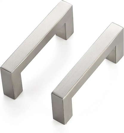 3" Center-to-Center Satin Nickel Square Asher Cabinet Pull