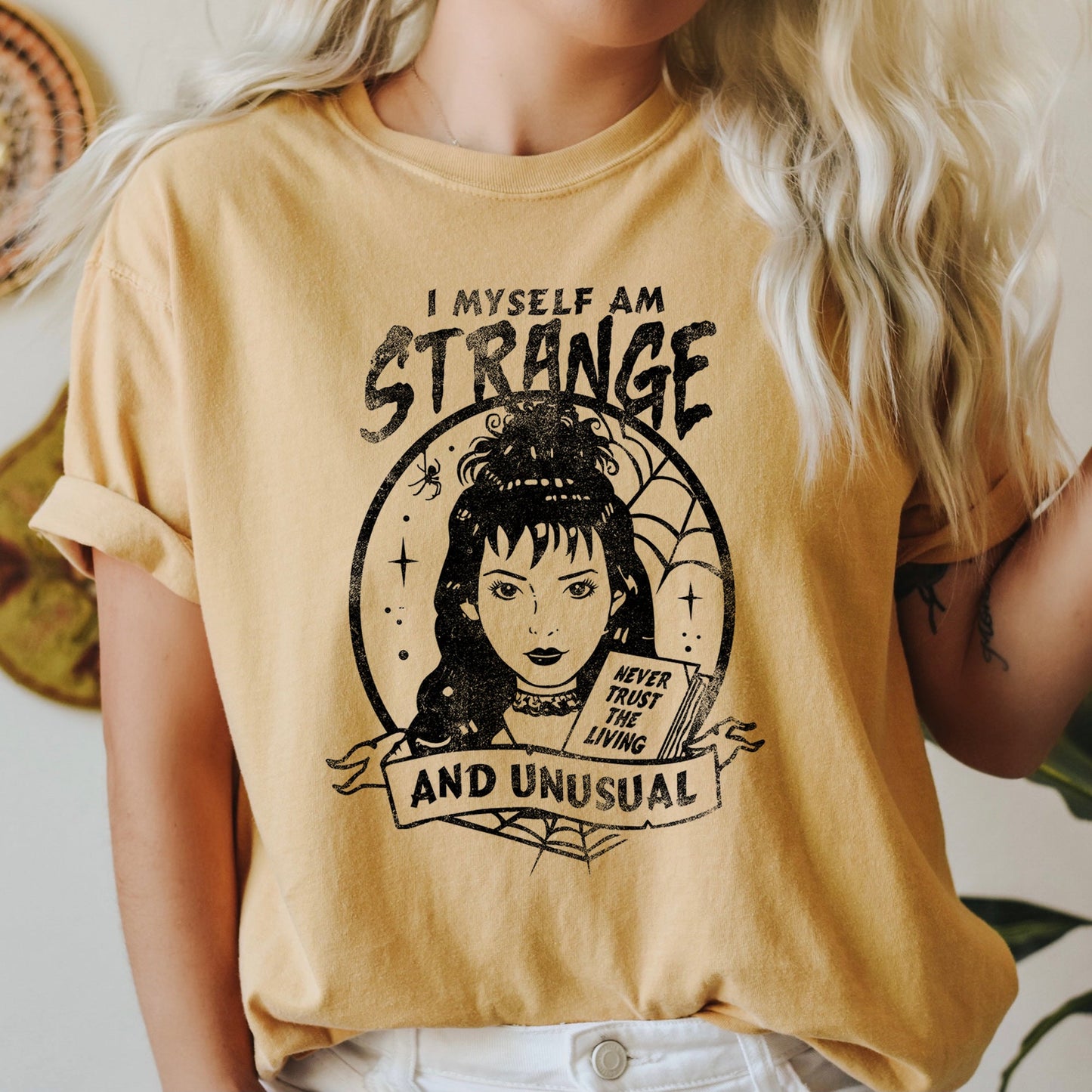I Myself Am Strange And Unusual Retro Halloween Comfort Colors Tshirt
